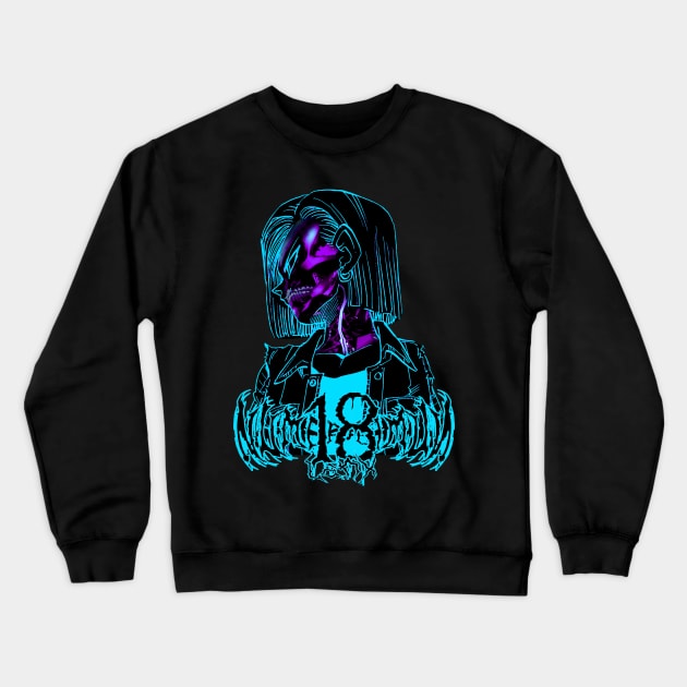 ANDROID NUMBER 18 (Death metal logo) Crewneck Sweatshirt by LANX